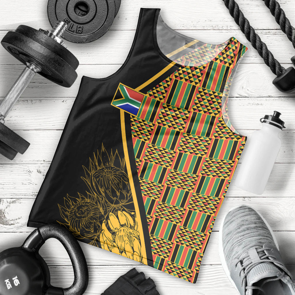 personalised-south-african-heritage-day-men-tank-top-kente-ethnic-patterns-mix-protea