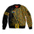 Personalised South African Heritage Day Sleeve Zip Bomber Jacket Kente Ethnic Patterns Mix Protea - Wonder Print Shop