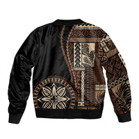 Black bomber jacket with large floral motif panel and ribbed cuffs