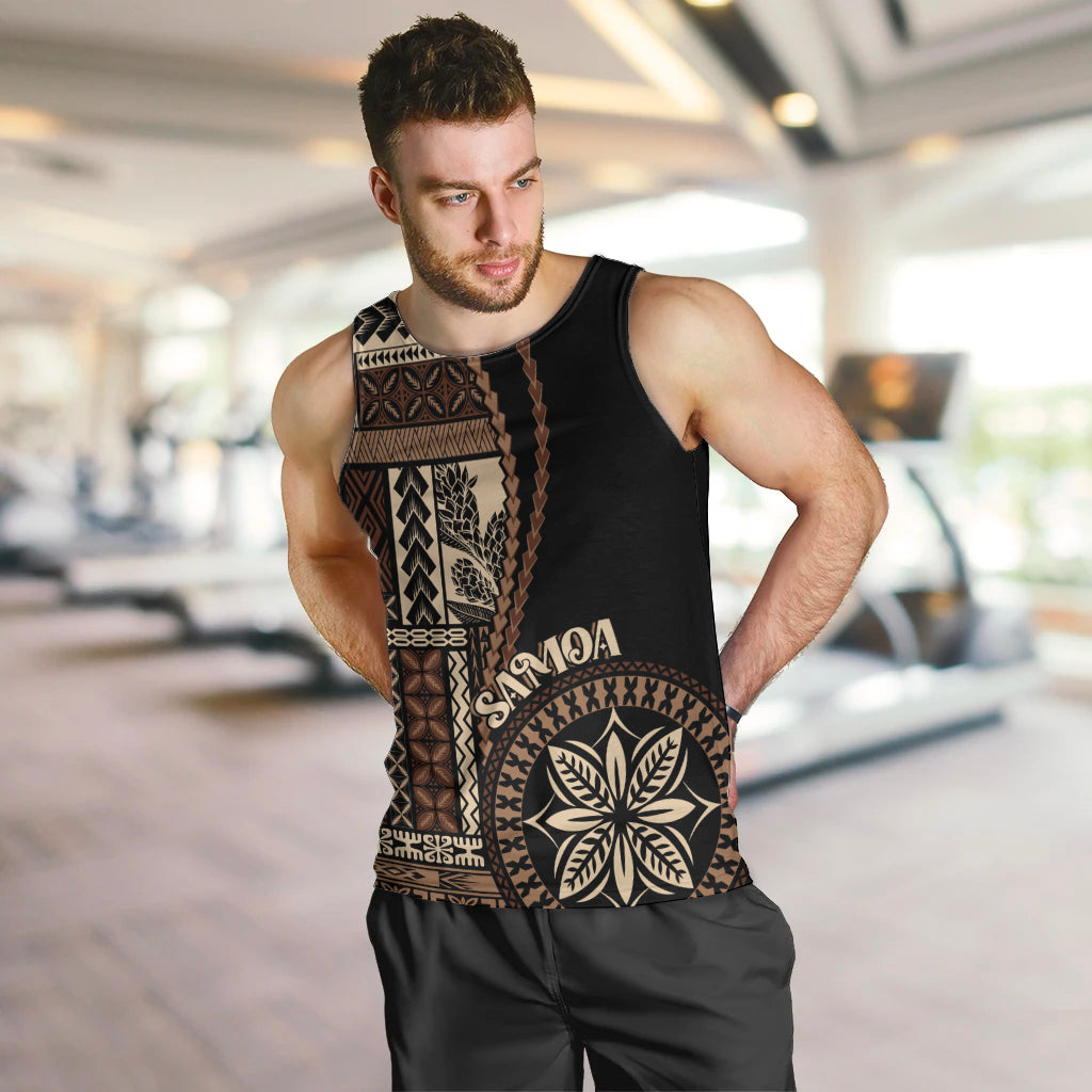 Samoa Siapo Motif Men Tank Top Classic Style - Black Ver - Wonder Print Shop