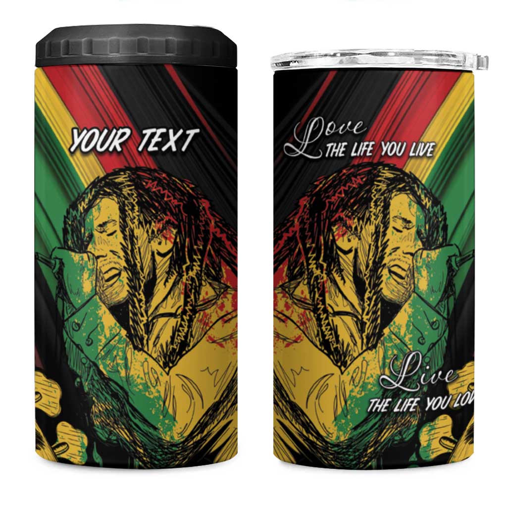 Personalised Reggae 4 in 1 Can Cooler Tumbler Live The Way You Love