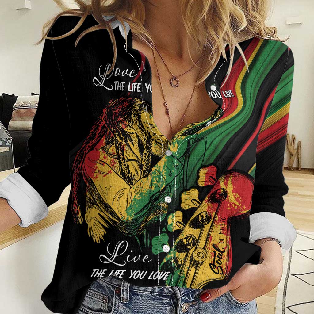 Personalised Reggae Women Casual Shirt Live The Way You Love