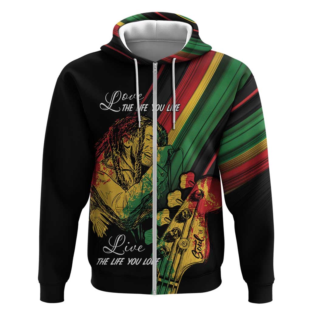 Personalised Reggae Zip Hoodie Live The Way You Love - Wonder Print Shop