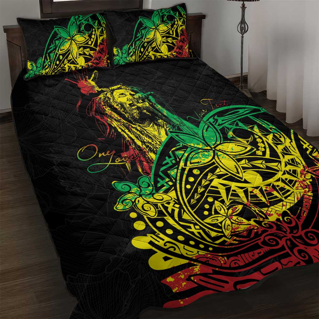 Personalised Reggae Jawaiian Festive Quilt Bed Set Mix Polynesian - Wonder Print Shop