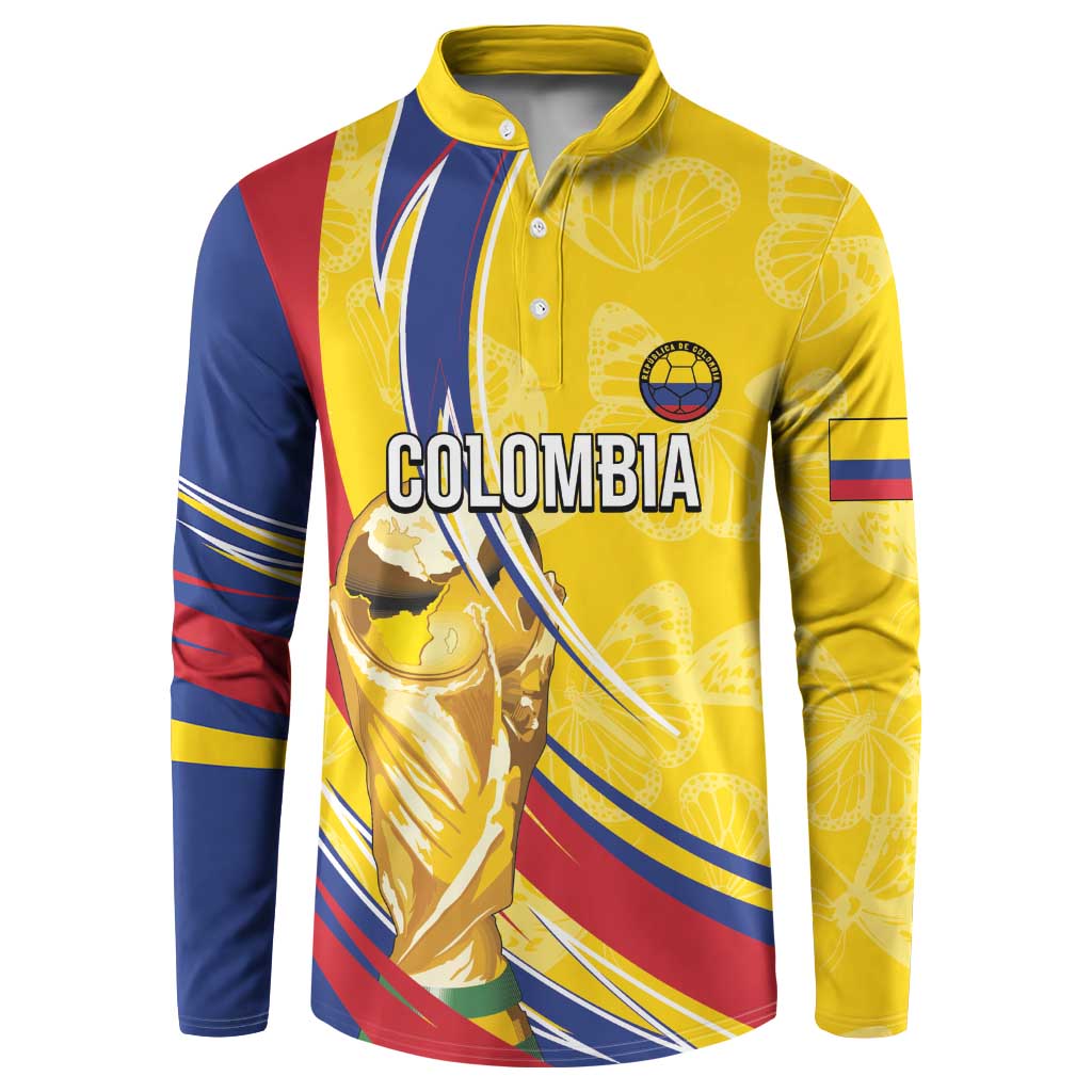 Colombia Football Personalized Button Sweatshirt WC2026 Butterflies Inspired