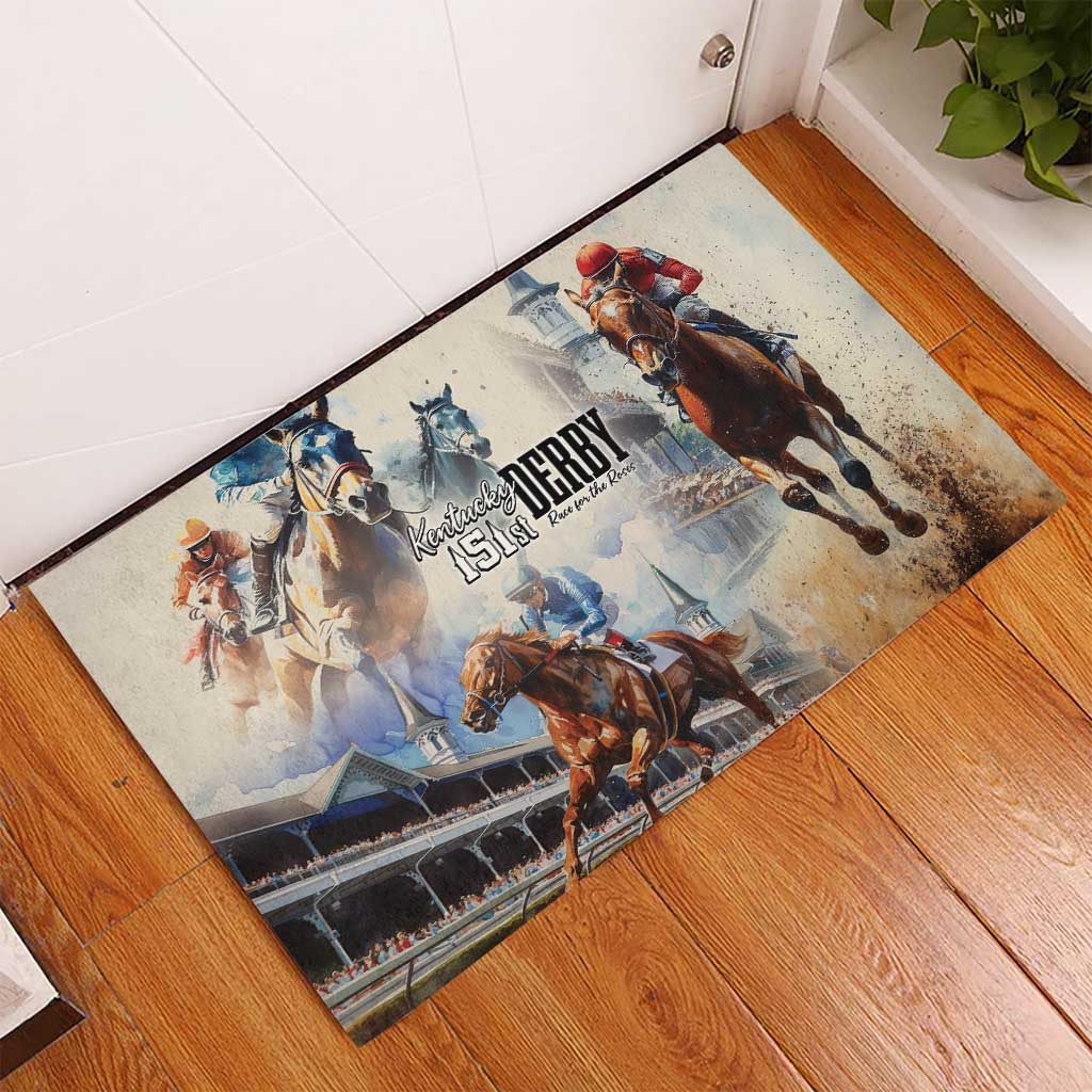 Kentucky Horse Racing Rubber Doormat For The Roses