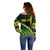 Personalised Jamaica Off Shoulder Sweater Kente Pattern Basic - Black - Wonder Print Shop