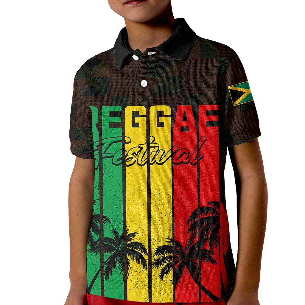 Personalised Jamaica Kid Polo Shirt Reggae Festival Legend Bob Abstract Portrait - Wonder Print Shop