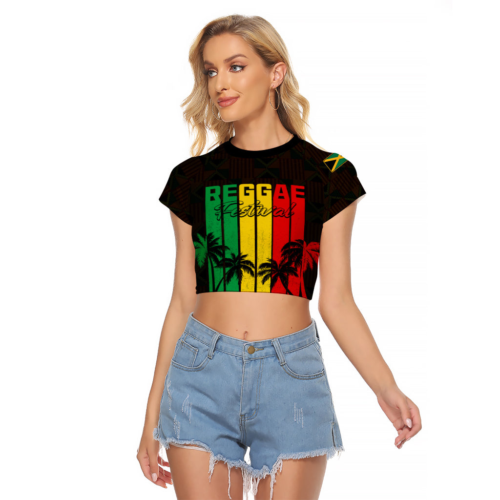 Personalised Jamaica Raglan Cropped T Shirt Reggae Festival Legend Bob Abstract Portrait - Wonder Print Shop