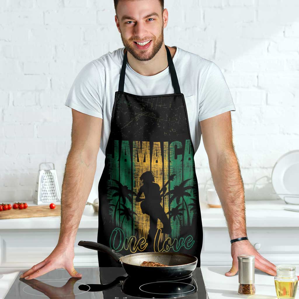 Jamaica One Love Grunge Apron Jamrock - Wonder Print Shop