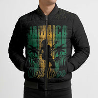 Jamaica One Love Grunge Bomber Puffer Jacket Jamrock - Wonder Print Shop