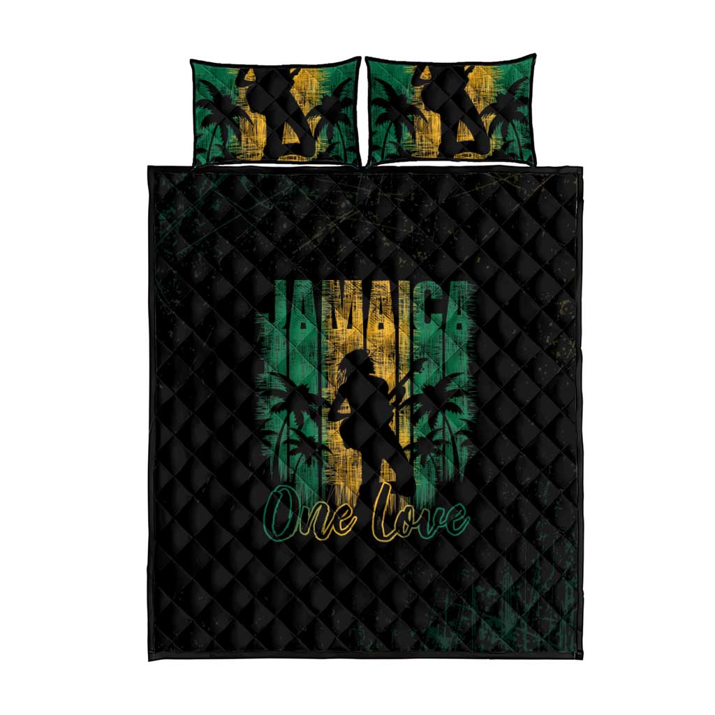 Jamaica One Love Grunge Quilt Bed Set Jamrock - Wonder Print Shop