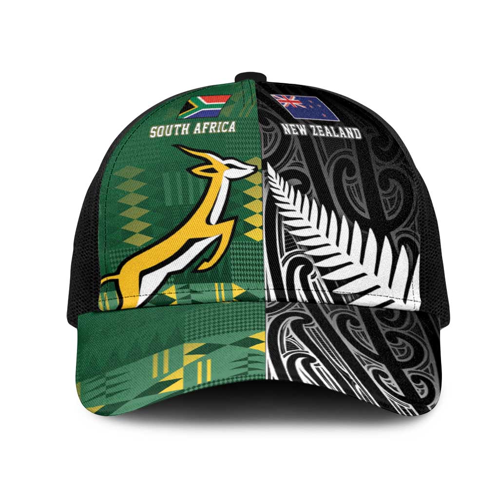 Rugby South Africa New Zealand Greatest Rivals Baseball Net Cap Tribal Motifs