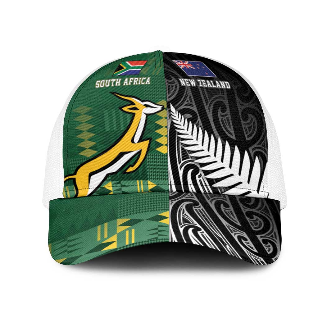 Rugby South Africa New Zealand Greatest Rivals Mesh Trucker Cap Tribal Motifs