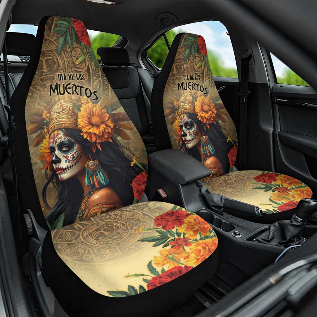 Dia de Los Muertos Mexico Car Seat Cover Aztec Goddess Mictecacihuatl LT7 - Wonder Print Shop