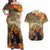 Dia de Los Muertos Mexico Couples Matching Off Shoulder Maxi Dress and Hawaiian Shirt Aztec Goddess Mictecacihuatl LT7 - Wonder Print Shop