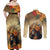 Dia de Los Muertos Mexico Couples Matching Off Shoulder Maxi Dress and Long Sleeve Button Shirt Aztec Goddess Mictecacihuatl LT7 - Wonder Print Shop