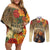 Dia de Los Muertos Mexico Couples Matching Off Shoulder Short Dress and Long Sleeve Button Shirt Aztec Goddess Mictecacihuatl LT7 - Wonder Print Shop