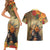 Dia de Los Muertos Mexico Couples Matching Short Sleeve Bodycon Dress and Hawaiian Shirt Aztec Goddess Mictecacihuatl LT7 - Wonder Print Shop