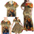 Dia de Los Muertos Mexico Family Matching Off Shoulder Maxi Dress and Hawaiian Shirt Aztec Goddess Mictecacihuatl