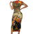 Dia de Los Muertos Mexico Family Matching Short Sleeve Bodycon Dress and Hawaiian Shirt Aztec Goddess Mictecacihuatl