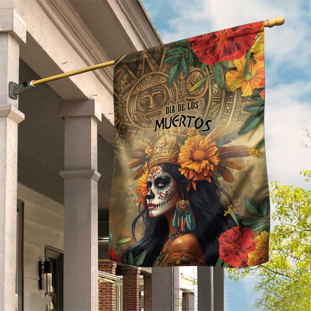 Dia de Los Muertos Mexico Garden Flag Aztec Goddess Mictecacihuatl - Wonder Print Shop