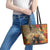 Dia de Los Muertos Mexico Leather Tote Bag Aztec Goddess Mictecacihuatl - Wonder Print Shop