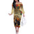 Dia de Los Muertos Mexico Off The Shoulder Long Sleeve Dress Aztec Goddess Mictecacihuatl - Wonder Print Shop