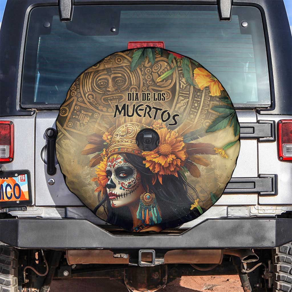 Dia de Los Muertos Mexico Spare Tire Cover Aztec Goddess Mictecacihuatl - Wonder Print Shop