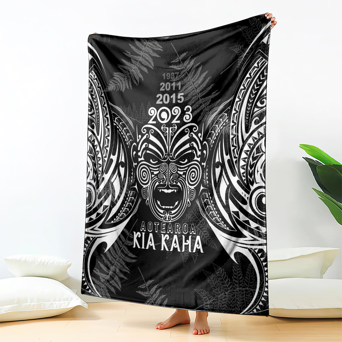 custom-new-zealand-rugby-blanket-2023-world-cup-aotearoa-haka-face