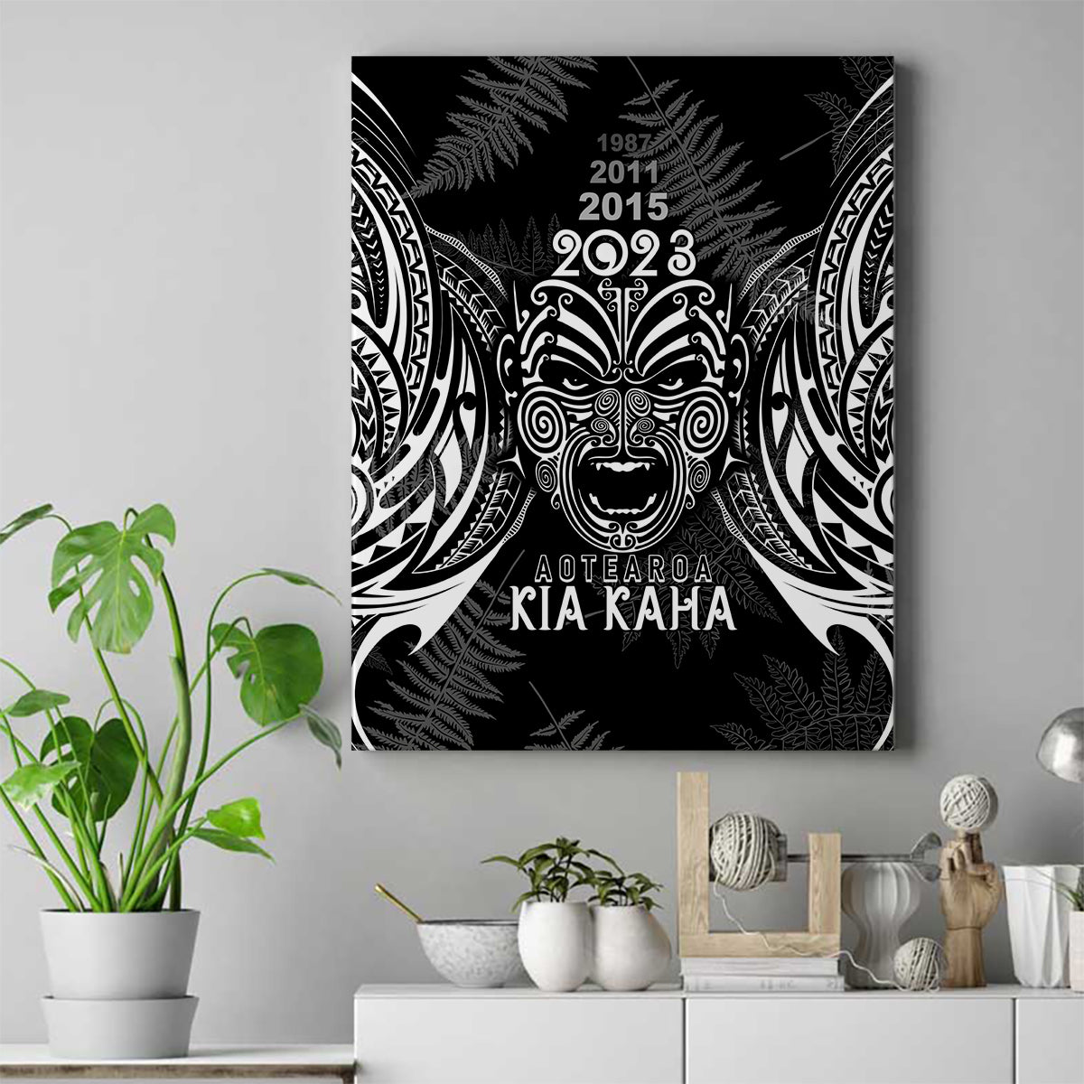 Custom New Zealand Rugby Canvas Wall Art 2023 World Cup Aotearoa Haka Face LT7 - Wonder Print Shop