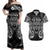 Custom New Zealand Rugby Couples Matching Off Shoulder Maxi Dress and Hawaiian Shirt 2023 World Cup Aotearoa Haka Face LT7 - Wonder Print Shop