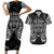 Custom New Zealand Rugby Couples Matching Short Sleeve Bodycon Dress and Hawaiian Shirt 2023 World Cup Aotearoa Haka Face LT7 - Wonder Print Shop