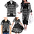 Custom New Zealand Rugby Family Matching Off Shoulder Long Sleeve Dress and Hawaiian Shirt 2023 World Cup Aotearoa Haka Face - Wonder Print Shop