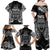 Custom New Zealand Rugby Family Matching Off Shoulder Maxi Dress and Hawaiian Shirt 2023 World Cup Aotearoa Haka Face LT7 - Wonder Print Shop