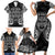 Custom New Zealand Rugby Family Matching Short Sleeve Bodycon Dress and Hawaiian Shirt 2023 World Cup Aotearoa Haka Face - Wonder Print Shop