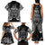 Custom New Zealand Rugby Family Matching Tank Maxi Dress and Hawaiian Shirt 2023 World Cup Aotearoa Haka Face - Wonder Print Shop