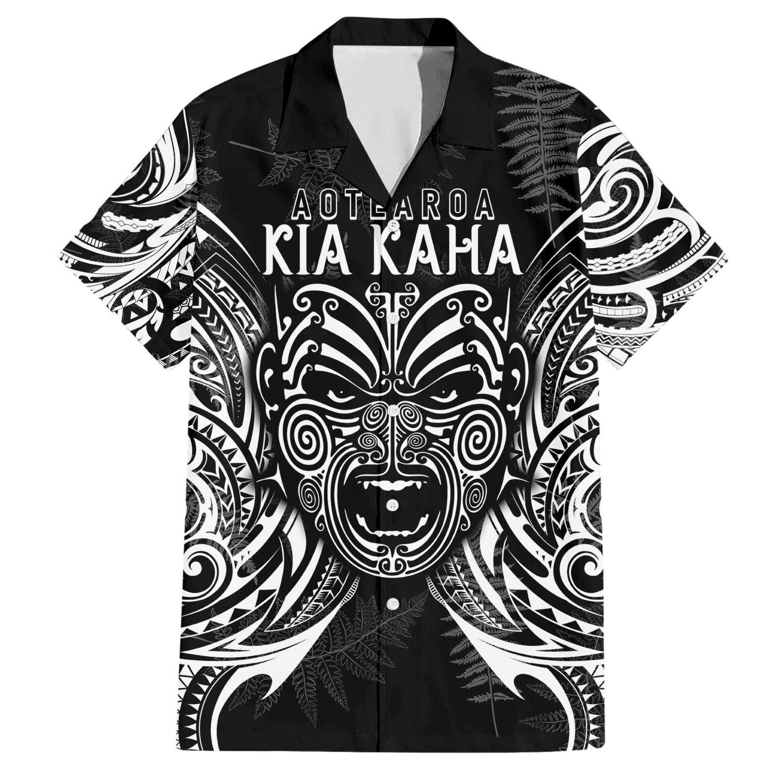 Custom New Zealand Rugby Hawaiian Shirt 2023 World Cup Aotearoa Haka Face - Wonder Print Shop