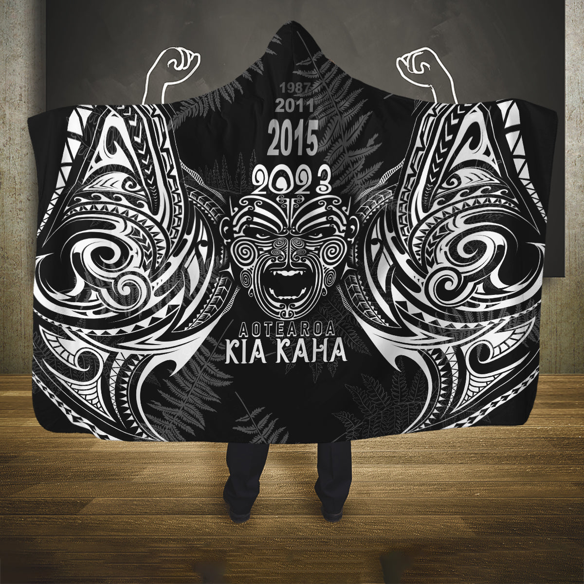 custom-new-zealand-rugby-hooded-blanket-2023-world-cup-aotearoa-haka-face