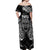 Custom New Zealand Rugby Off Shoulder Maxi Dress 2023 World Cup Aotearoa Haka Face - Wonder Print Shop