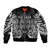 Custom New Zealand Rugby Sleeve Zip Bomber Jacket 2023 World Cup Aotearoa Haka Face - Wonder Print Shop