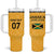 Jamaica Custom Tumbler With Handle Ethnic Motifs - Gold Accents