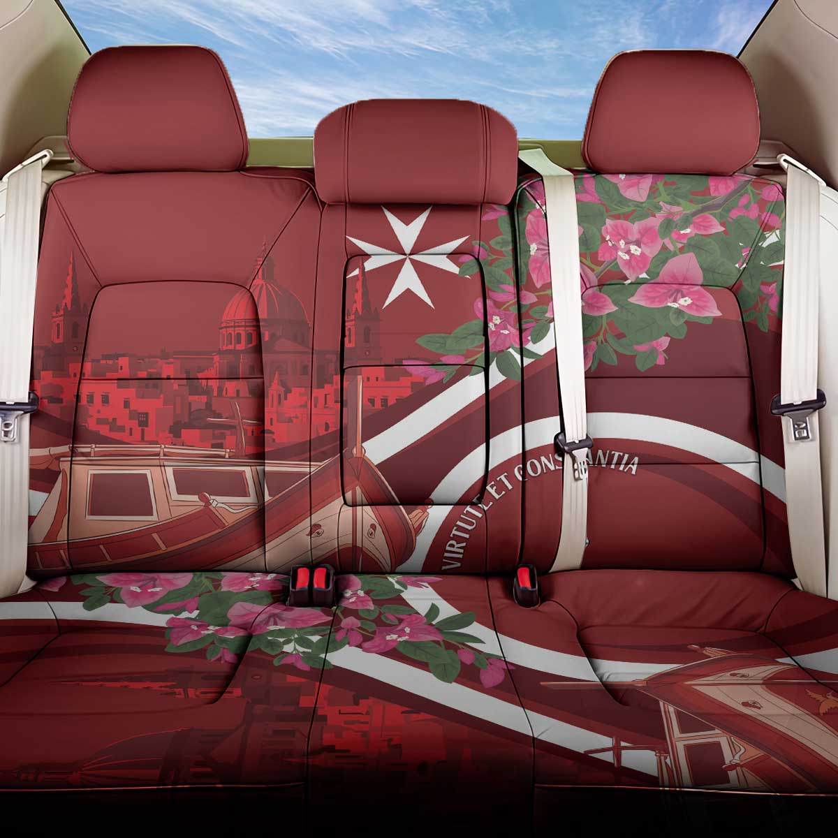 Inħobbok Malta Back Car Seat Cover Bougainville and Luzzu