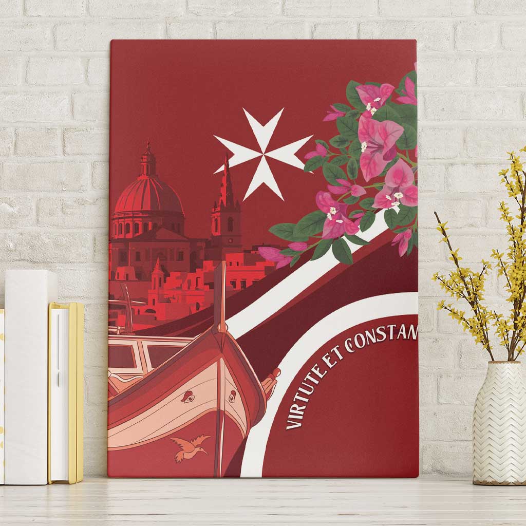 Inħobbok Malta Canvas Wall Art Bougainville and Luzzu