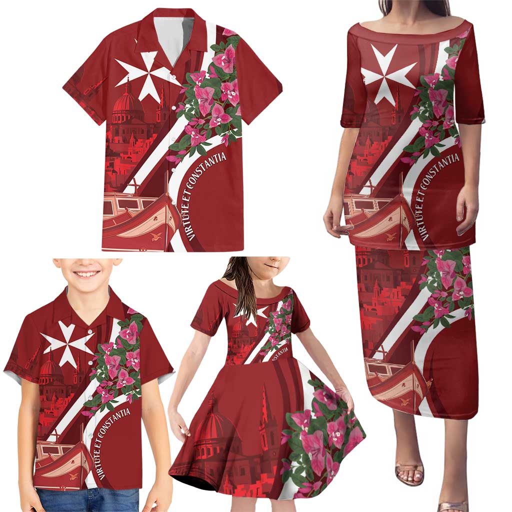 Inħobbok Malta Family Matching Puletasi and Hawaiian Shirt Bougainville and Luzzu