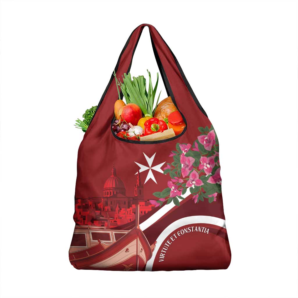 Inħobbok Malta Grocery Bag Bougainville and Luzzu