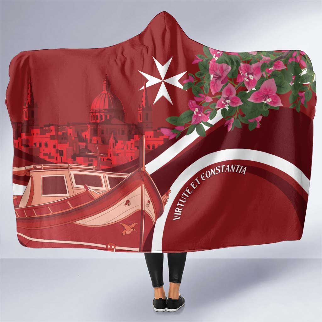 Inħobbok Malta Hooded Blanket Bougainville and Luzzu