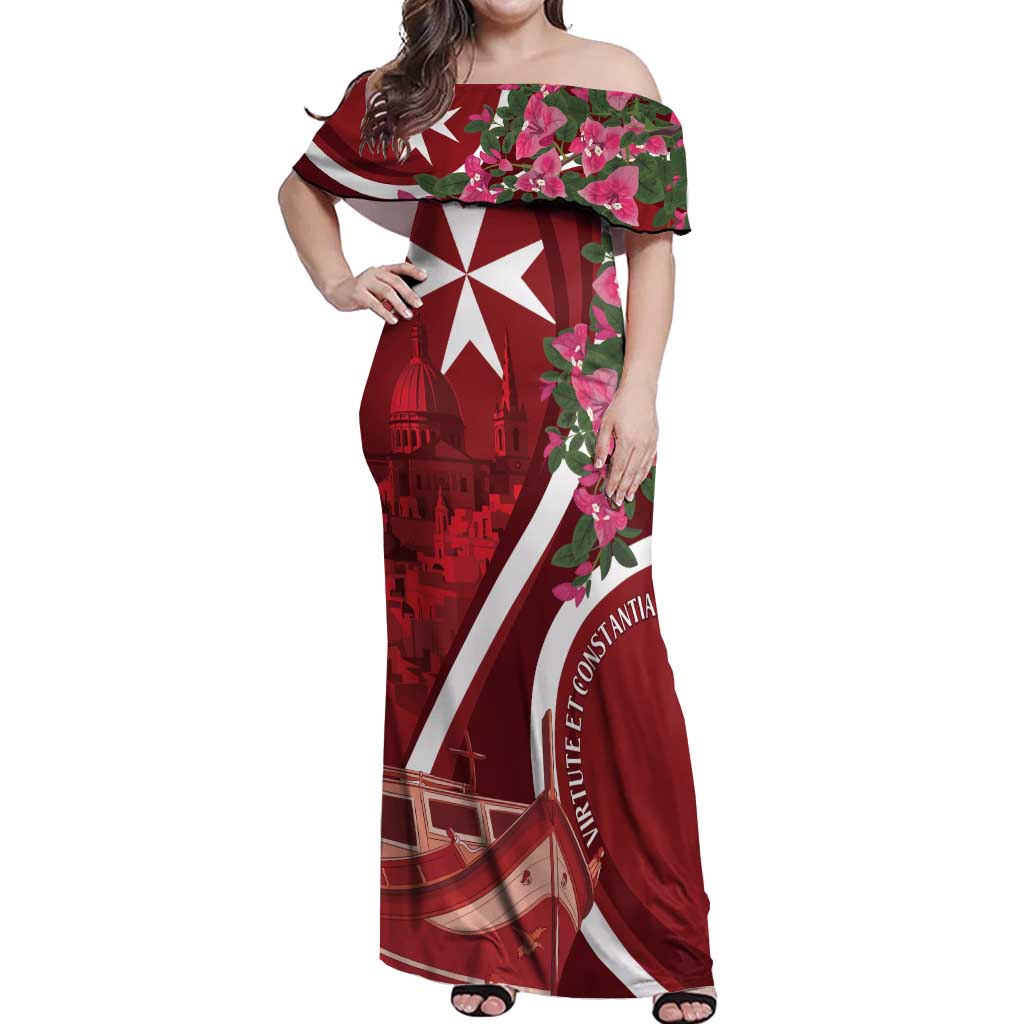 Inħobbok Malta Off Shoulder Maxi Dress Bougainville and Luzzu