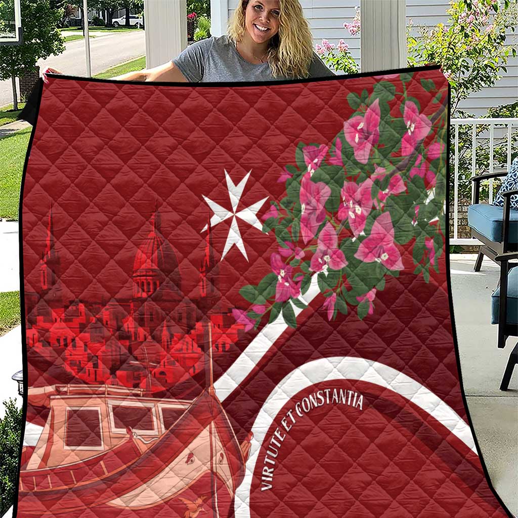 Inħobbok Malta Quilt Bougainville and Luzzu