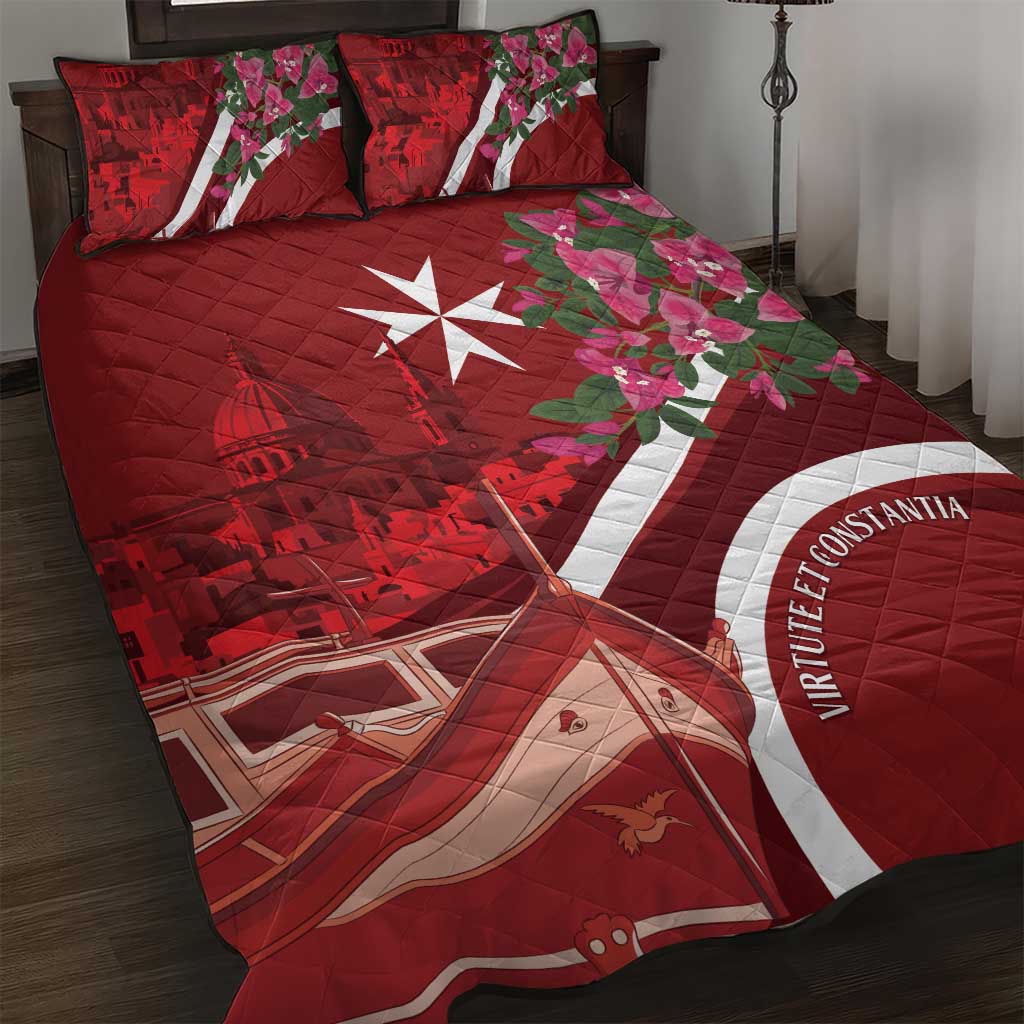 Inħobbok Malta Quilt Bed Set Bougainville and Luzzu